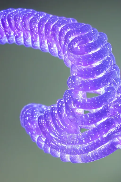 Image similar to high quality close-up photo translucent biomechanic centipede! gorgeous highly detailed hannah yata elson peter cinematic yellow and purple lighting high quality low angle hd 8k sharp shallow depth of field