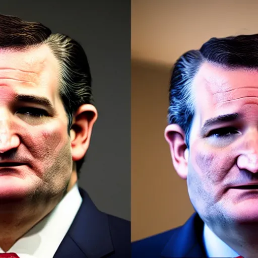 Image similar to Ted Cruz, ugly close up, highly detailed, large pores