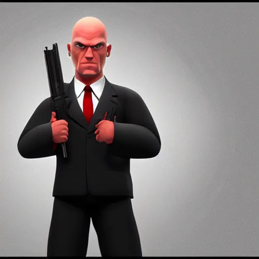 Prompt: homer smith as agent 4 7 from hitman