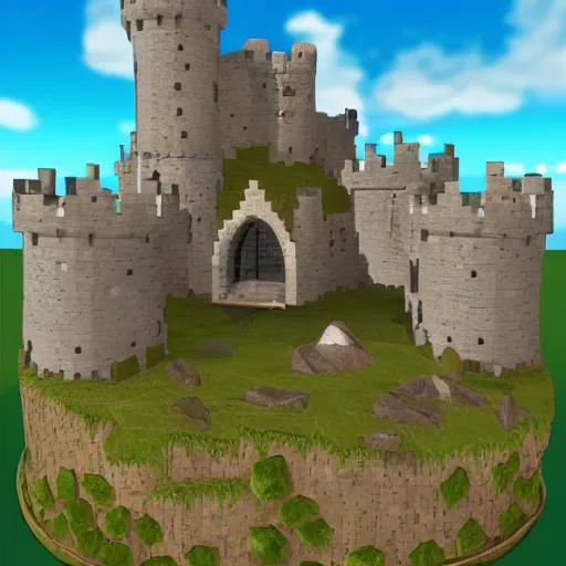 Prompt: seamless video game stone castle texture