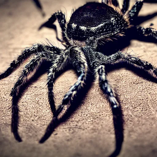 Image similar to a tarantula wearing high heels under her feet, detailed, intricate, realistic, hdr, 8 k