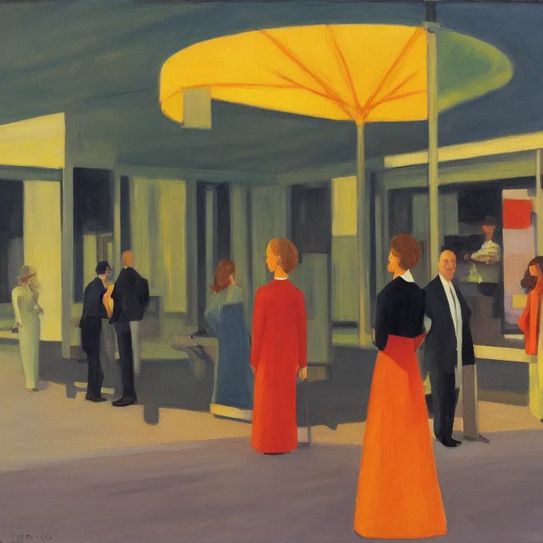 Image similar to dreaming from a new economy and a new financial system, painted by Alex Katz, painted by Edward Hopper, airbrush