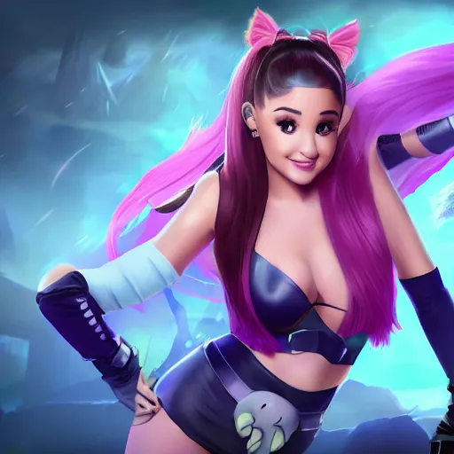 Image similar to Ariana Grande, league of legends splash art