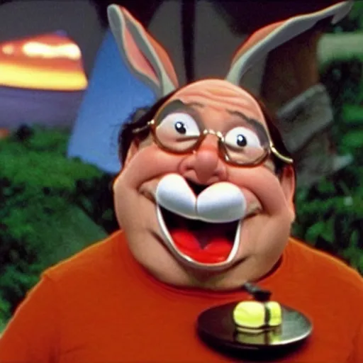 Image similar to Danny DeVito as Bugs Bunny, Looney Tunes