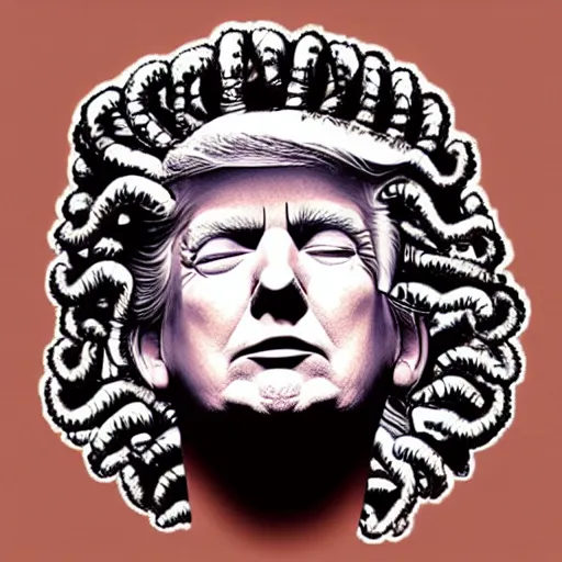 Image similar to donald trump as medusa