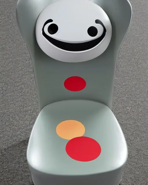 Image similar to an antropomorphic chair, digital art by studio ghibli, googly eyes, cute, anime artstyle