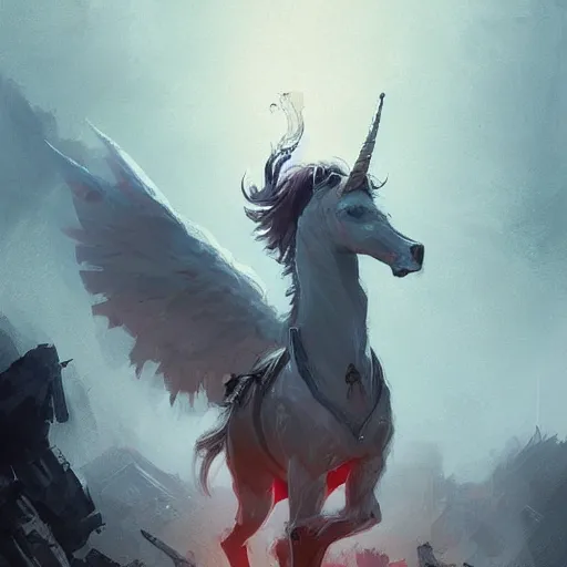 Image similar to 🦄 , digital Art, Greg rutkowski, Trending artstation,cinematic