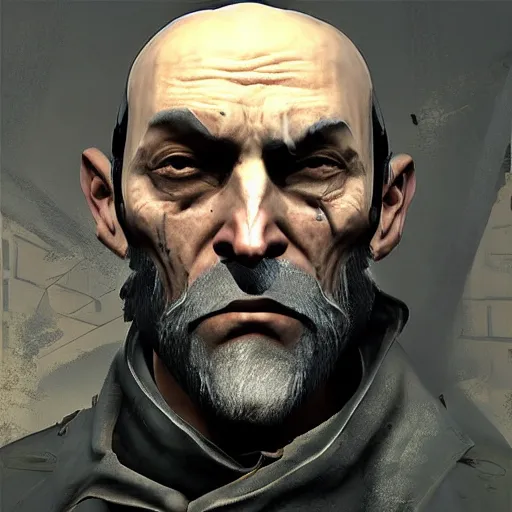 Image similar to 8k old man, dishonored style