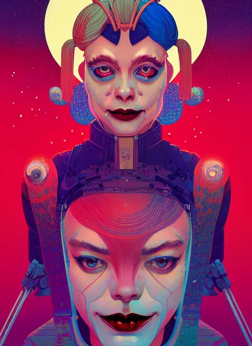 Prompt: symmetry!! stunning portrait of harley quinn by victo ngai, kilian eng vibrant colors, dynamic lighting, digital art, winning award masterpiece, fantastically beautiful, illustration, aestheticly inspired by beksinski and dan mumford, upscale with simon stalenhag work, artstation, 8 k