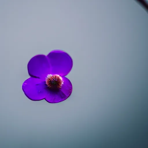 Prompt: closeup photo of 1 lone purple petal flying above a city, city park, aerial view, shallow depth of field, cinematic, 8 0 mm, f 1. 8