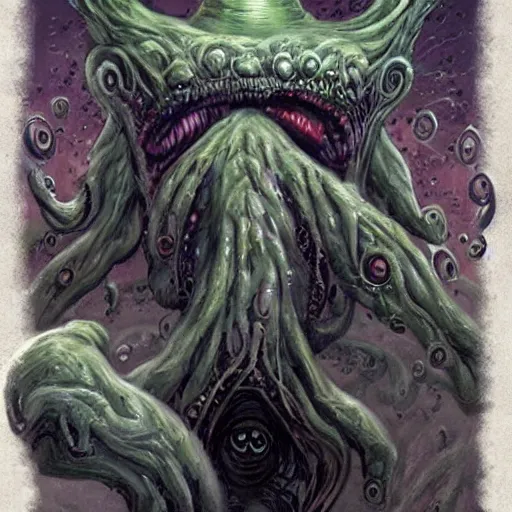 Prompt: donald trump turning into a horrible horrific cthulu lovecraftian monster in the style of greg rutkowski