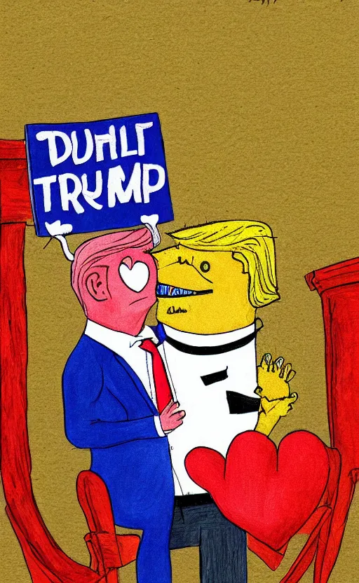 Image similar to romantic portrait of donald trump by allie brosh, james jean, realistic, photo, 8 k