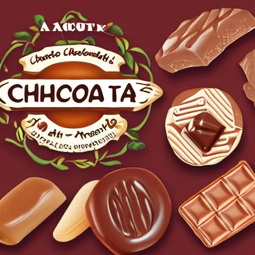 Prompt: a chocolates logo, illustration, portrait