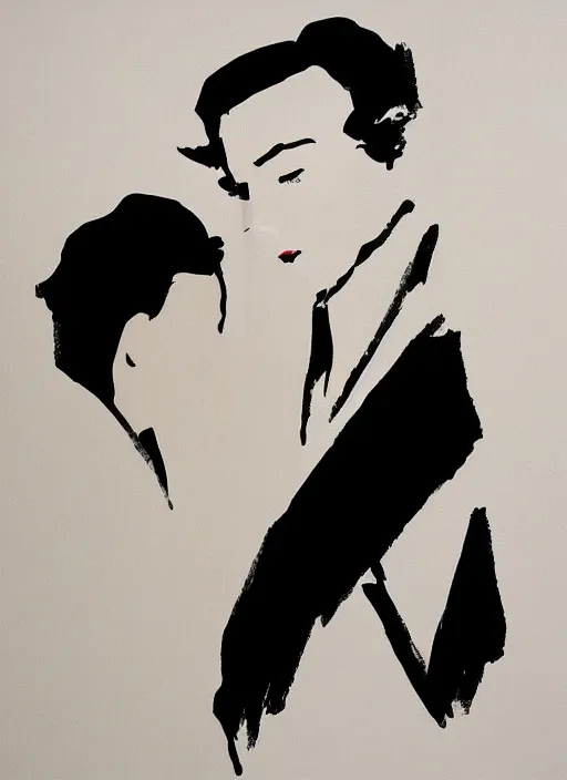 Prompt: Twin Peaks artwork by David Downton