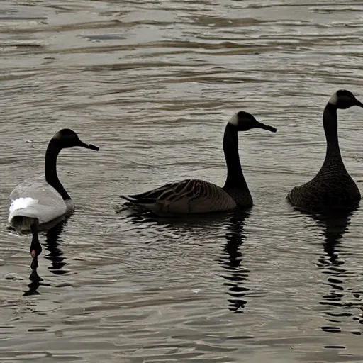 Image similar to a disco with geese partying