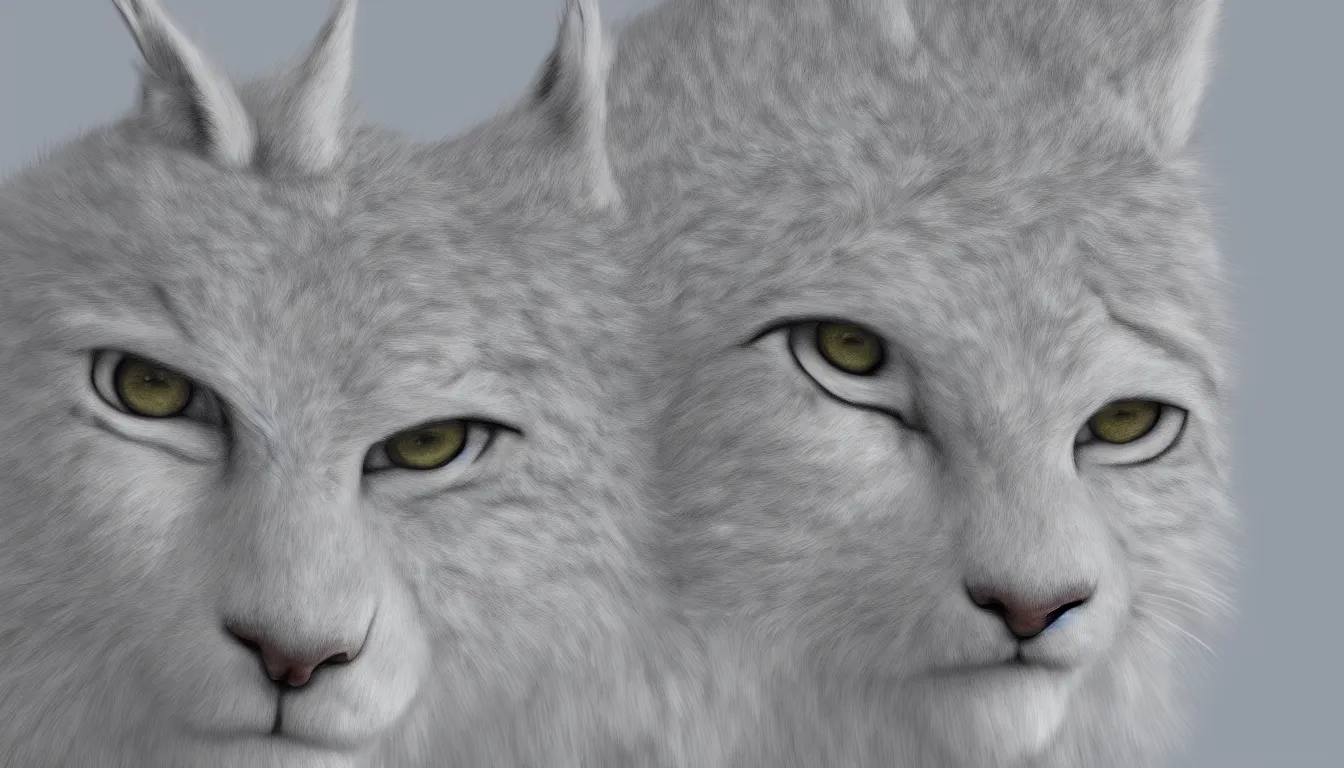 Prompt: white anthropomorphic lynx portrait, furry digital art, trending on artstation, 4k,