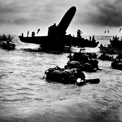 Image similar to the d - day, by robert capa,