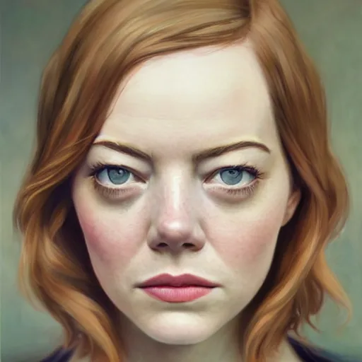 Prompt: cinematic portrait emma stone, intricate, elegant, by alyssa monks, highly detailed, symmetrical face, fine details, masterpiece, trending on artstation