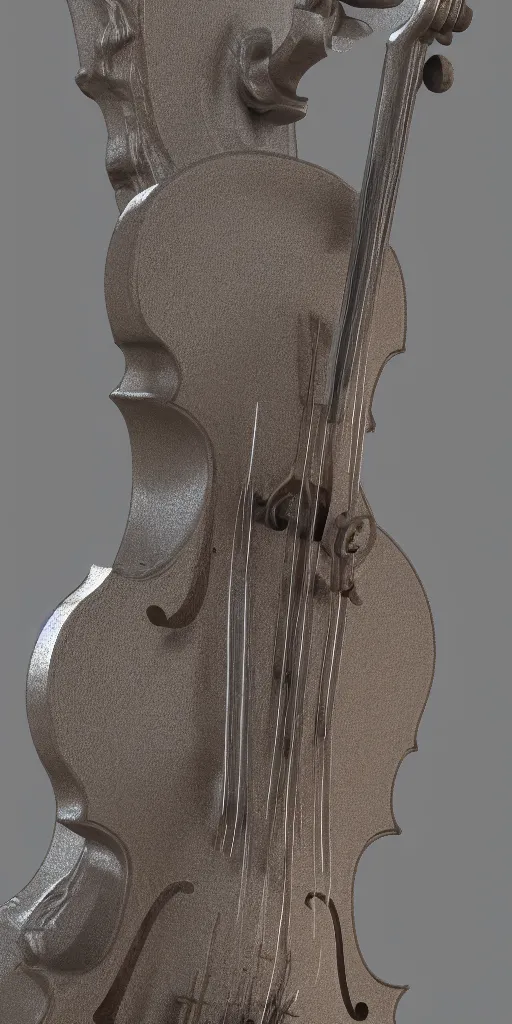 Prompt: baroque violin statue:: gi, global illumination, physically based rendering, photoreal, small details, intricate dof,blur,bokeh,depth of field