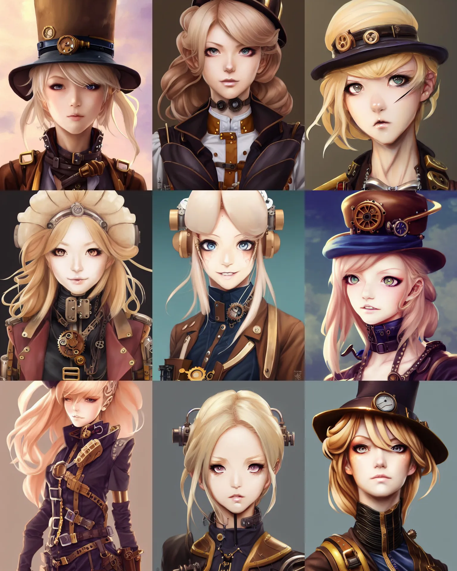 Prompt: character concept art of a steampunk woman engineer | | blonde, anime, close up, cute - fine - face, pretty face, realistic shaded perfect face, fine details by hyeyoung kim, stanley artgerm lau, wlop, rossdraws, james jean, andrei riabovitchev, marc simonetti, and sakimichan, trending on artstation