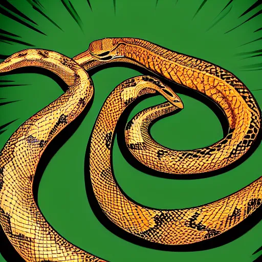 Prompt: a snake illustration, trending on deviantart, professionally post-processed 4k