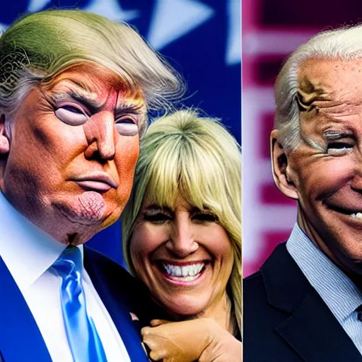 Image similar to donald trump pretending to be joe biden