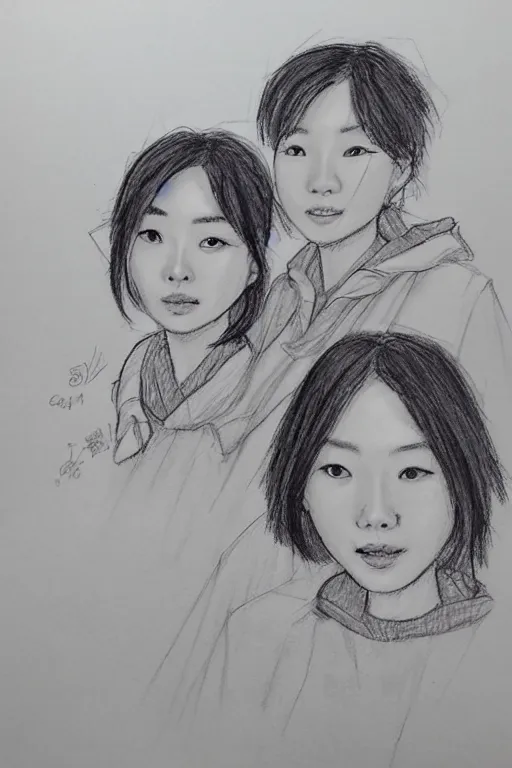 Image similar to someone behind us, sketch and art by jacqueline e, bo feng lin