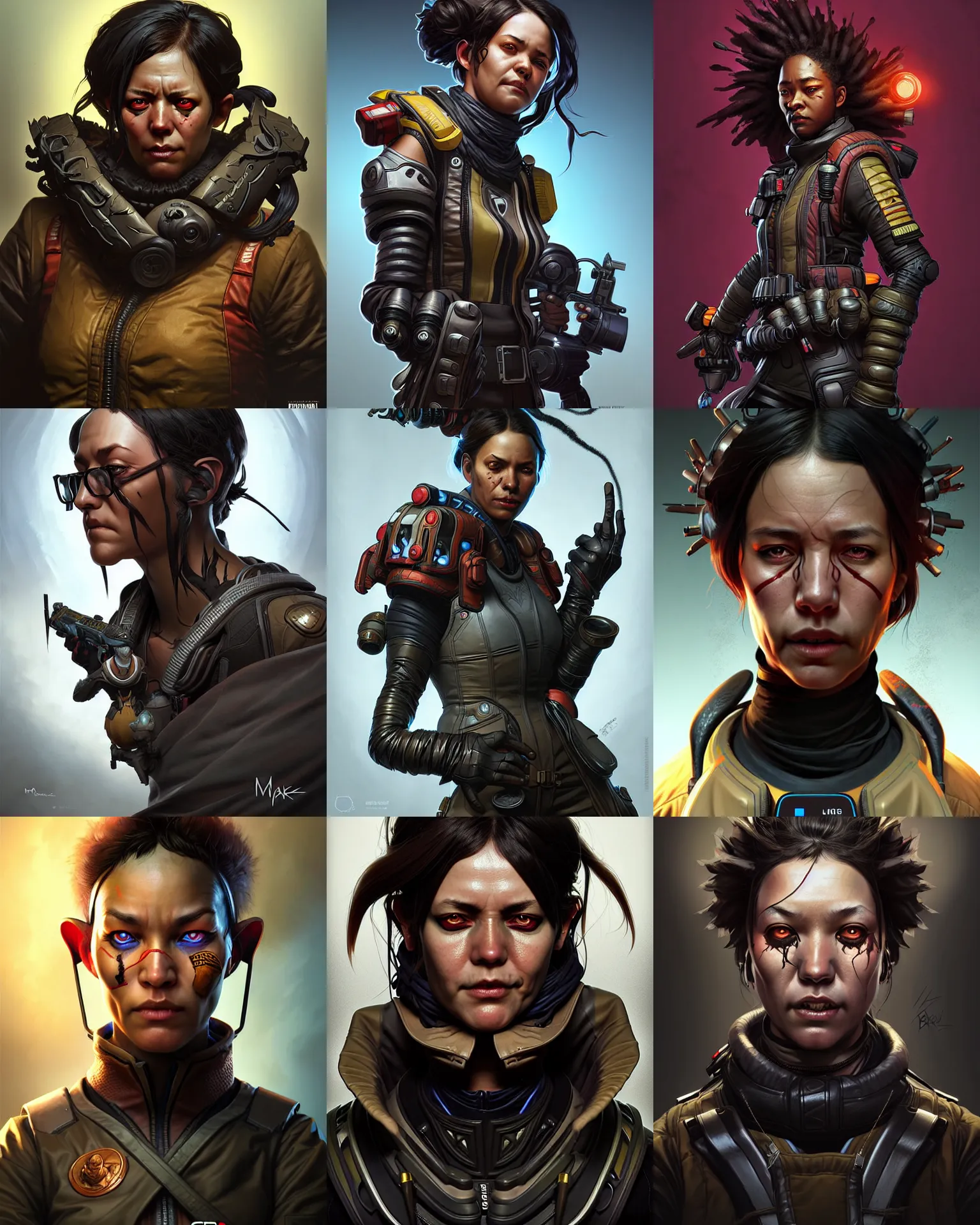 Prompt: macabre nightmare as an apex legends character digital illustration portrait design by, mark brooks and brad kunkle detailed, gorgeous lighting, wide angle action dynamic portrait