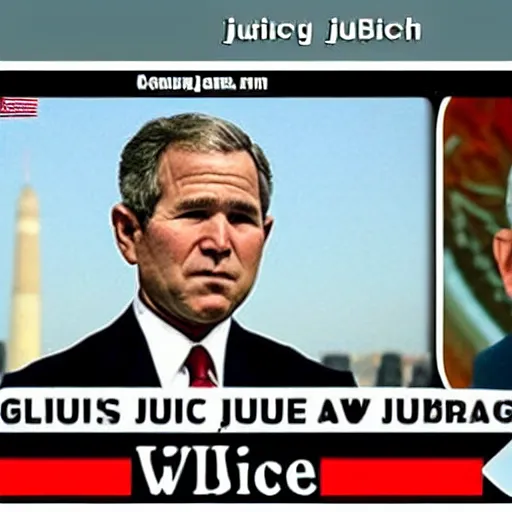 Image similar to glorious juche idea. george w. bush