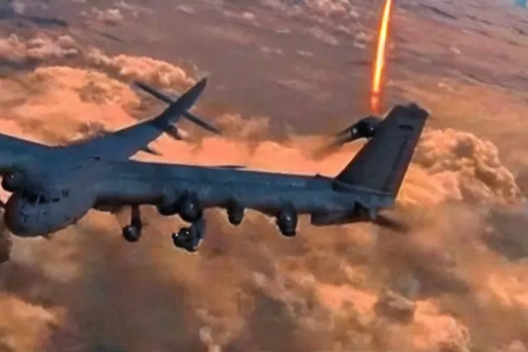 Prompt: gigachad!!!!!!!! getting nuked by a plane, ac 1 3 0 footage, government released footage