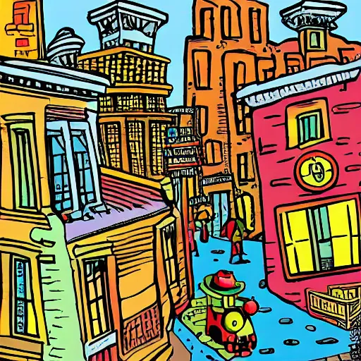 Prompt: old city by peter bagge