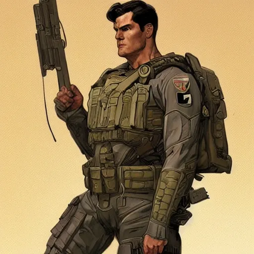 Prompt: Superman as a soldier in Arma 3, gorgeous, beautiful, intricate, highly detailed, digital painting, artstation, oppressive lighting, concept art, sharp focus, illustration, art by greg rutkowski and alphonse mucha