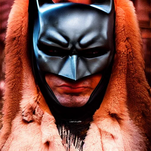 Prompt: Batman Face Portrait, 8K Photography by Steve McCurry