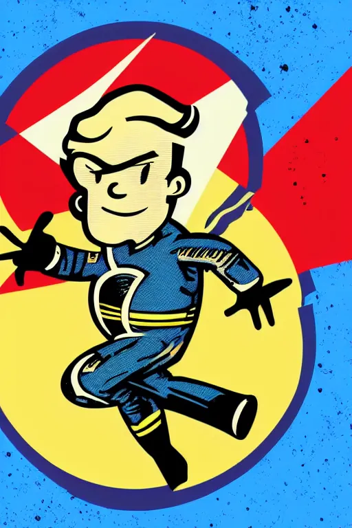 Image similar to fallout 7 6 retro futurist illustration art by butcher billy, sticker, colorful, illustration, highly detailed, simple, smooth and clean vector curves, no jagged lines, vector art, smooth andy warhol style