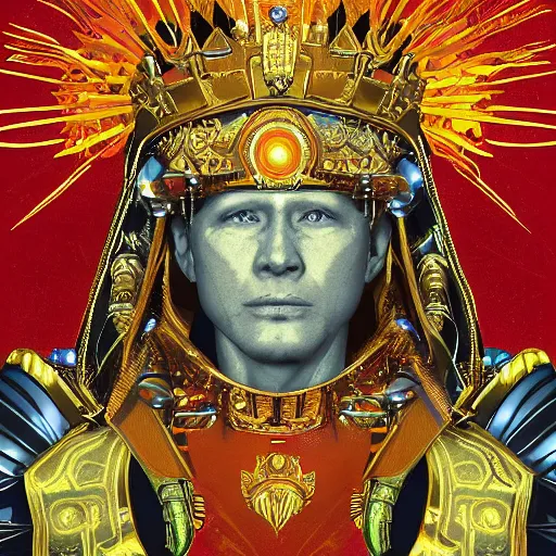 Image similar to The coronation of the emperor of the sun, sci-fi, space opera, photorealistic