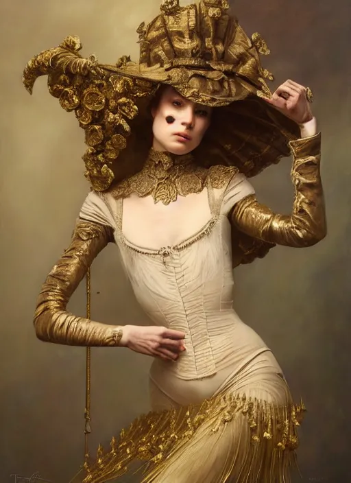 Image similar to highly detailed oil painting | very intricate | cinematic lighting | award - winning | ballet victorian armor fashion by alexander mcqueen | by roberto ferri, by tom bagshaw, by j. c. leyendecker and klimt, american romanticism, by austin osman spare, artstation, cgsociety, official art, octane