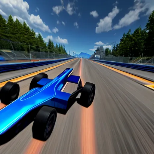 Prompt: new f - zero game 2 0 2 5, ps 5, rtx graphics, ultra reflections, unreal engine 5, f - zero rtx remaster, high - speed, blue tint, sci - fi flying racecars, artstation, photorealistic screenshot, bokeh, still, 5 0 mm, next - gen game