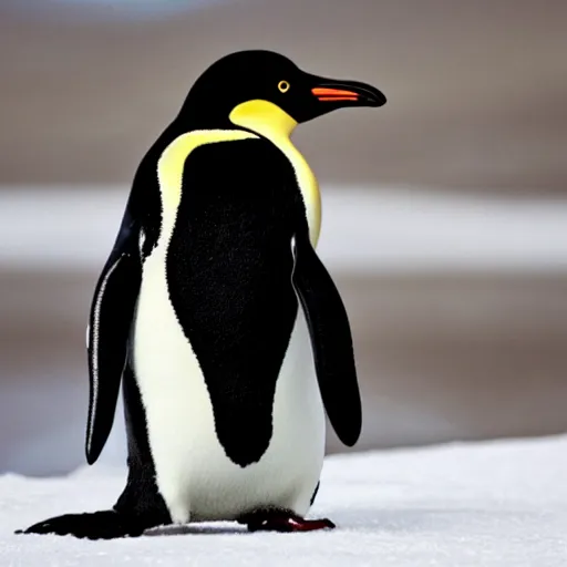 Image similar to a penguin that is feeling cold af