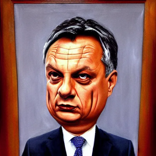 Prompt: viktor orban after many beers, anatomically correct, oil painting, highly detailed