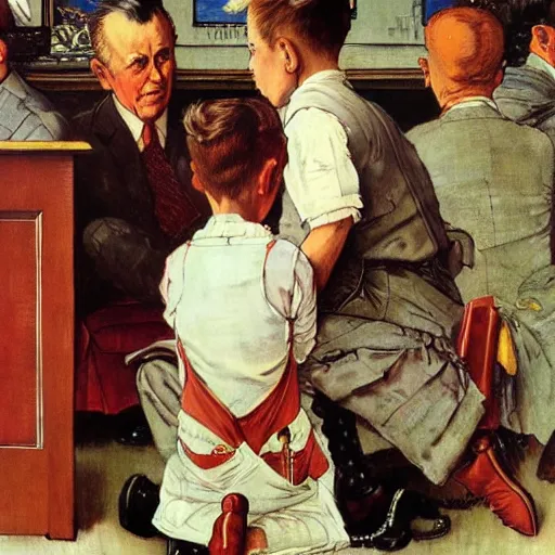 Image similar to the art of the deal by norman rockwell