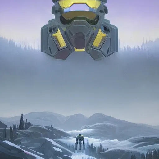 Image similar to halo ring from the game halo, simon stalenhag