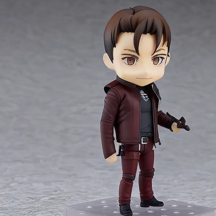 Image similar to One! Anime Nendoroid figurine of ELON MUSK With Leather Jacket, fantasy, figurine , product photo