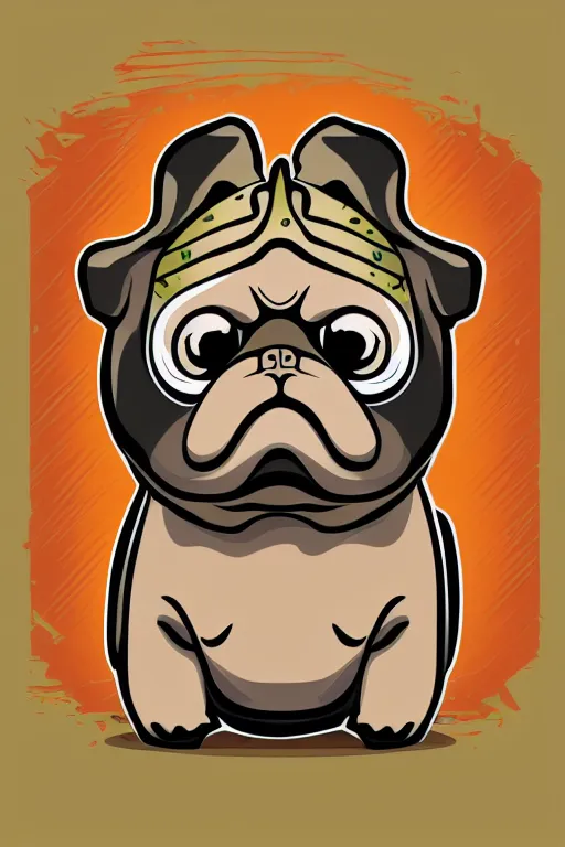 Image similar to Pug that is a sumo wrestler, sticker, colorful, illustration, highly detailed, simple, smooth and clean vector curves, no jagged lines, vector art, smooth