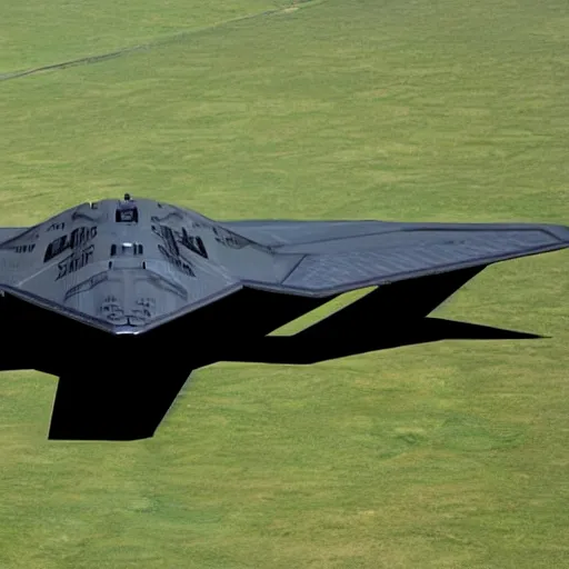 Image similar to an alien technology version of the b-2 stealth bomber