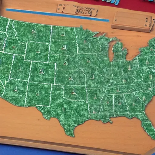 Prompt: a map of the united states made out of dominoes