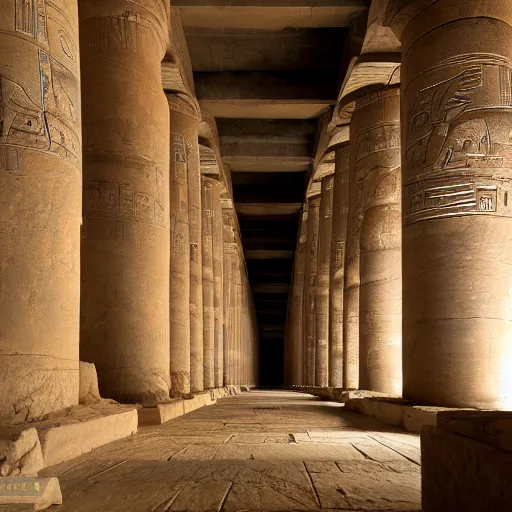 Image similar to Interior of an ancient egyptian temple, photography, award winning, 8k