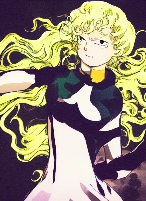 Image similar to A full portrait photo of tatsumaki one punch man, f/22, 35mm, 2700K, lighting, perfect faces, award winning photography.