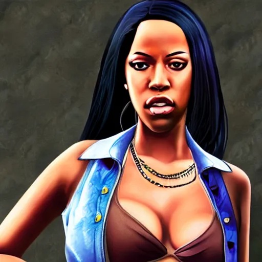 Image similar to aaliyah haughton in gta style