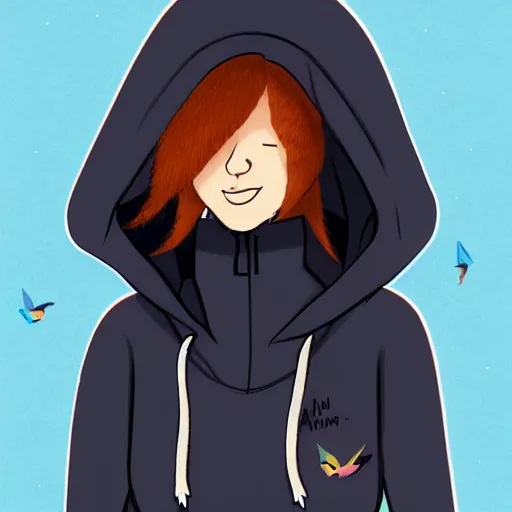 Prompt: humanoid furry! anthro avian!!! fursona, bird!!! female!!! digital art! trending on artstation! subject wearing hoodie and jeans!!