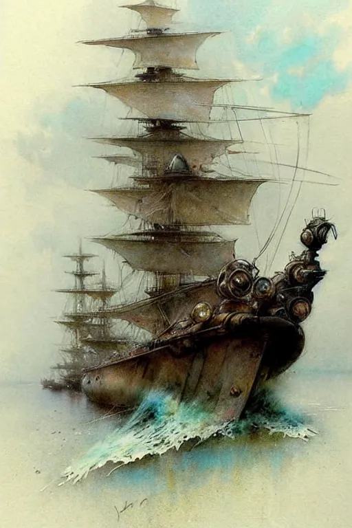 Image similar to (((((1950s fantasy boat . muted colors.))))) by Jean-Baptiste Monge !!!!!!!!!!!!!!!!!!!!!!!!!!!